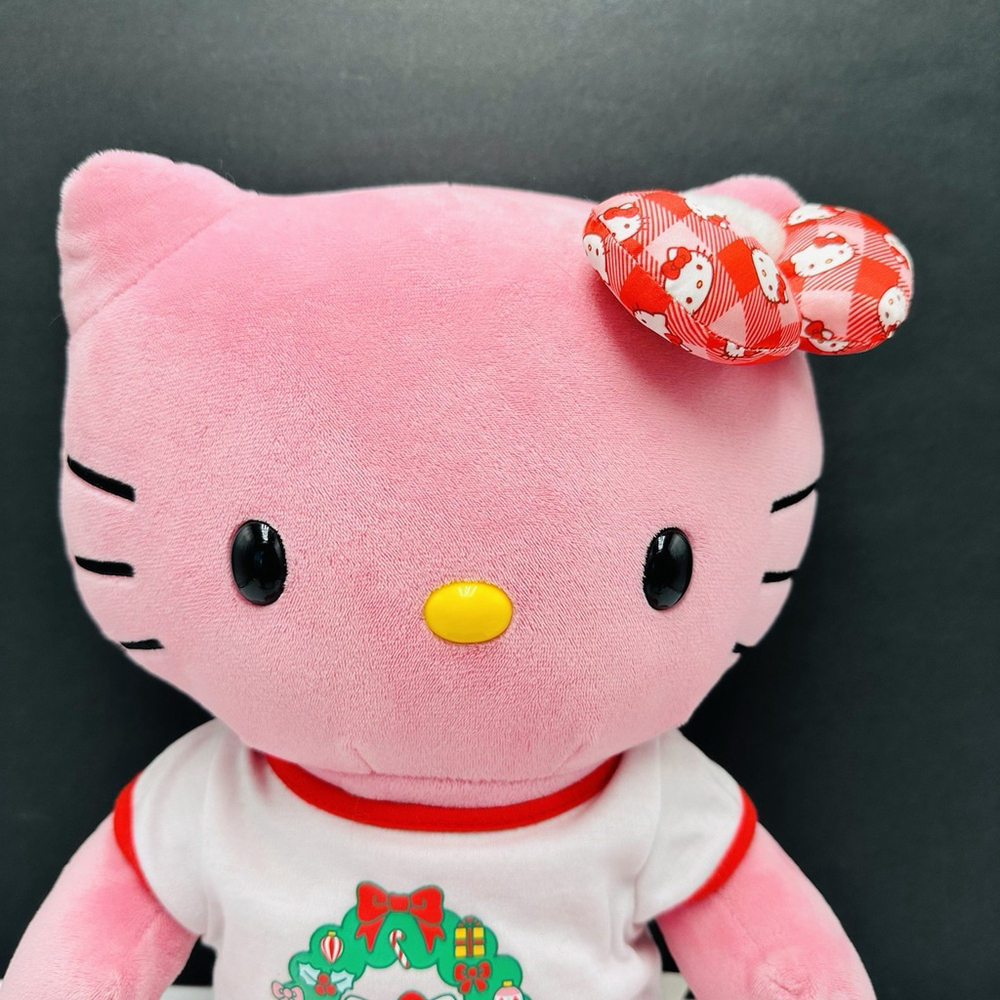 Build A Bear Holly Jolly Hello Kitty Pink Red 18" Plush Holiday Christmas Shirt - Picture 2 of 8